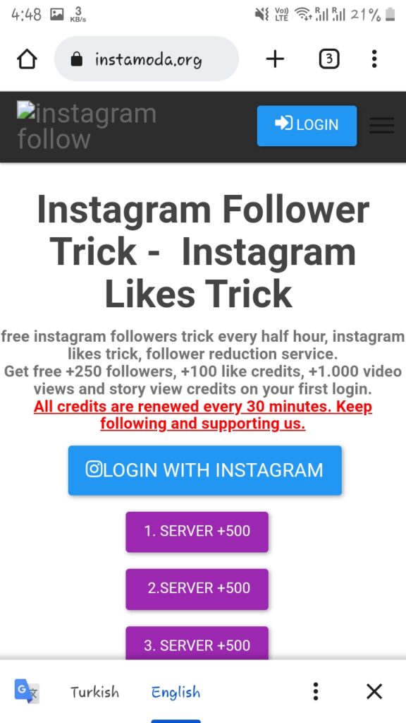 InstaModa : Free Instagram Auto Followers Like & Comment